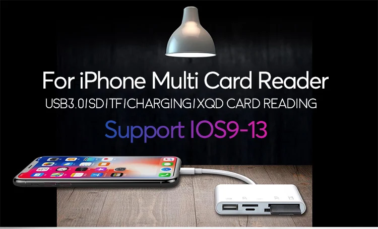 UTHAI C55 для iPhone USB3.0 Lightning XQD устройство для чтения карт SD TF 5в1 Быстрая зарядка usb3.0 конвертер для мышка с камерой IOS13 OTG адаптер