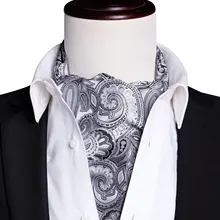 Мужской комплект Ascot Серебряный Галстук Пейсли Шелковый галстук модный дизайнерский галстук платок Карманный квадратный подарок для мужчин Barry. Wang