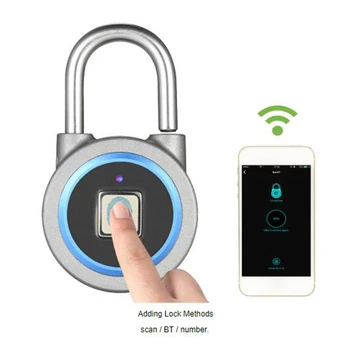 

Keyless USB Rechargeable Door Lock IP65 Fingerprint Smart Padlock Quick Unlock Aluminum Alloy Stainless Steel