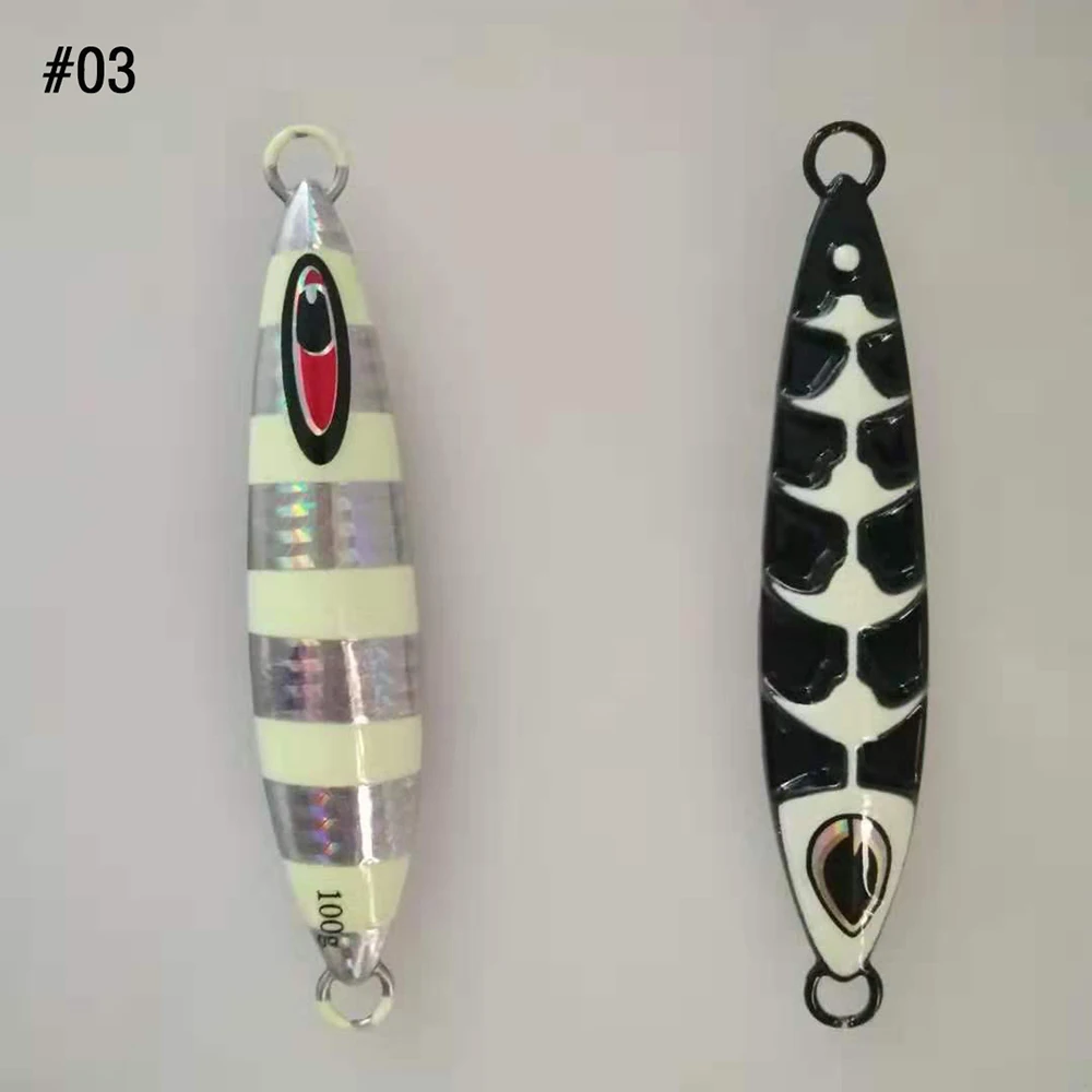 1 шт. металлическая приманка, железная пластина 100 г 120 г, светящаяся ложка, приманка, приманка, искусственная жесткая приманка с крючками