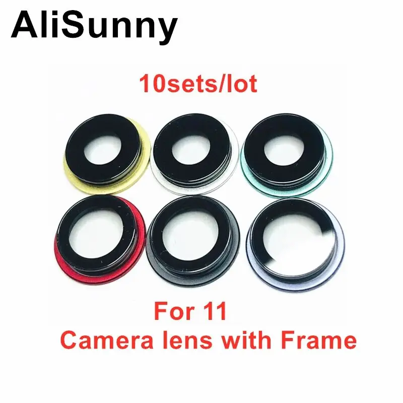 AliSunny 10 шт. объектив задней камеры для iPhone 11 Pro 11pro Max стекло с рамкой запасные части|Объективы мобильных