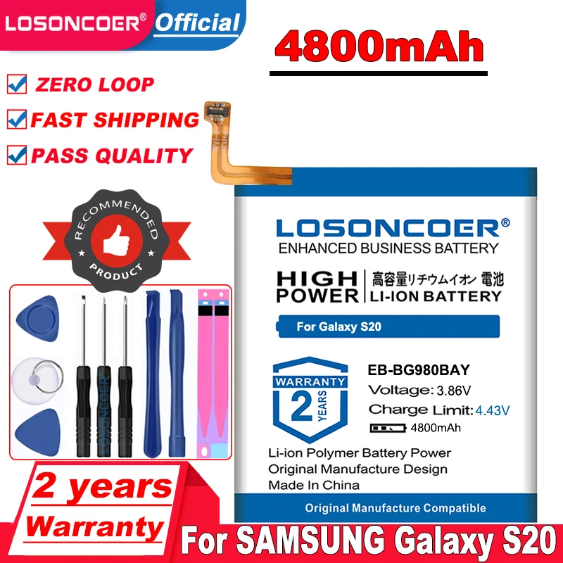 LOSONCOER Топ бренд 100% Новый 4800mAh EB-BG980ABY батарея для Samsung Galaxy S20 Замена батареи телефона