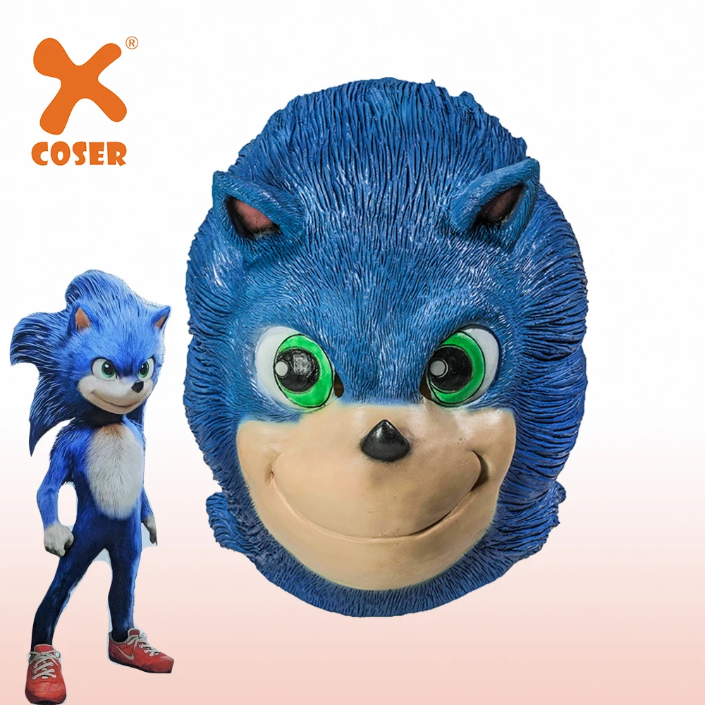

XCOSER Sonic The Hedgehog Film Sonic Mask Cospaly Mask High Quality Latex Mask Halloween Party Props Cosplay Headwear Accessory