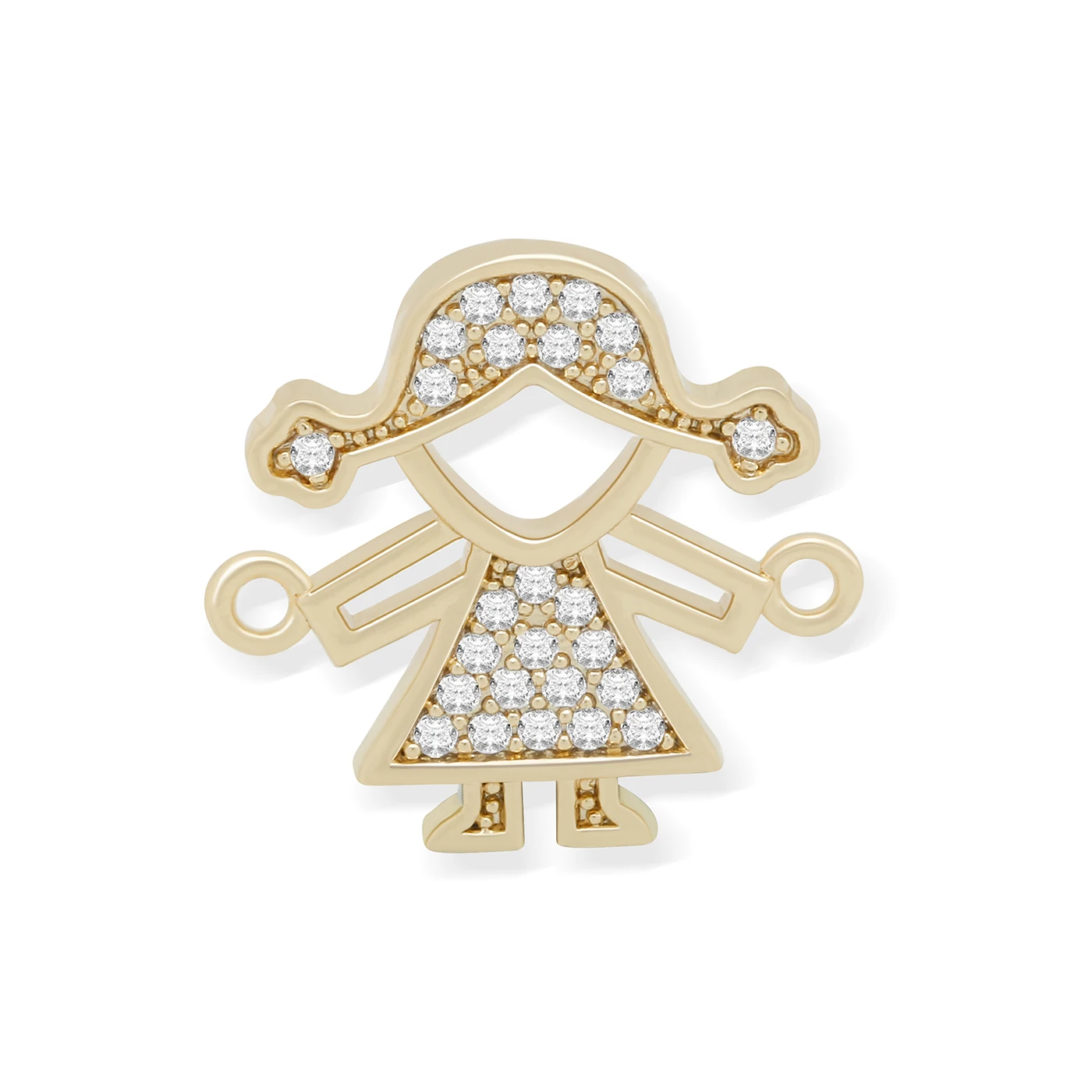 AAA Good Quality Cubic Zirconia Stone Cute Little Girl Connector For Bracelet Necklace DIY Making Boy Eye Love Angel Hand Charms