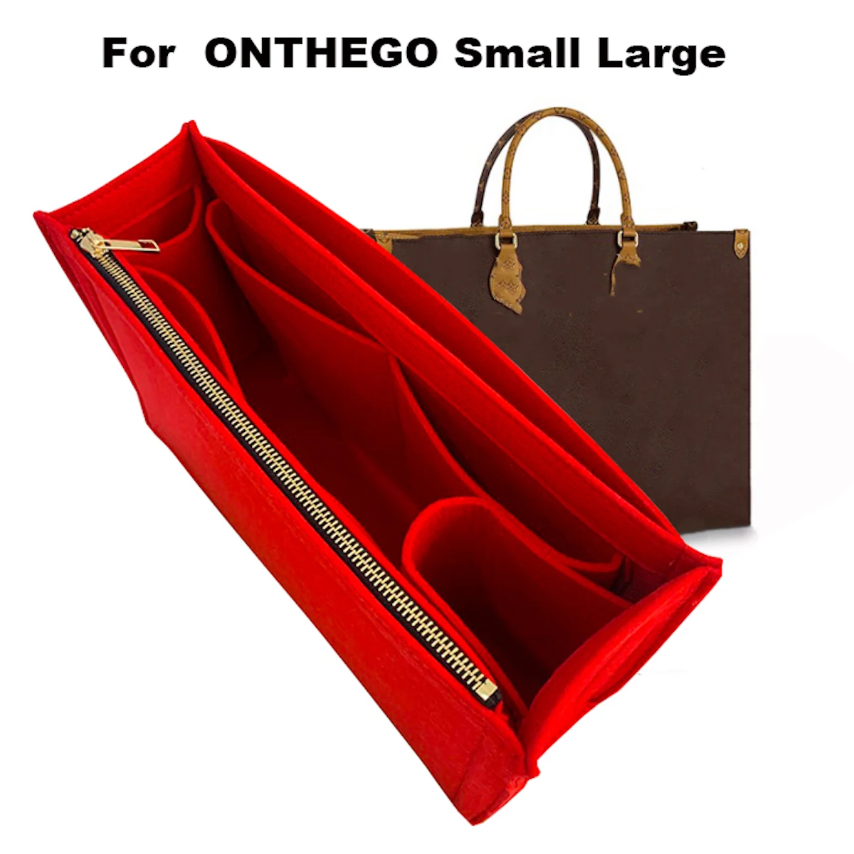 Felt Organizer Insert for OnTheGo handbags - Fits On The Go MM GM tote bags