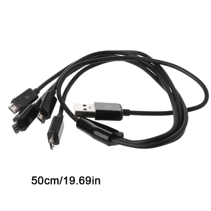 Портативный USB 2,0 Тип A штекер до 4 Micro USB сплиттер папа-папа Y зарядный кабель для samsung Xiaomi Мобильный телефон планшет Powerbank