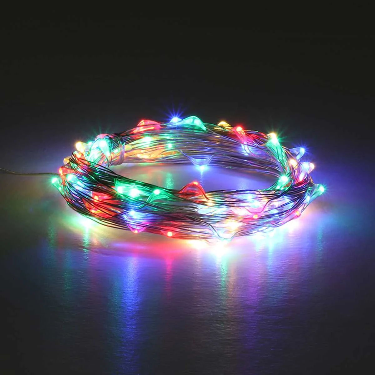 12 м USB СВЕТОДИОДНЫЙ светильник ing string серебристый/медный провод светодиодный светильник струны с Ramote контроллер водонепроницаемый IP65 для рождественского декора - Испускаемый цвет: Multi-color