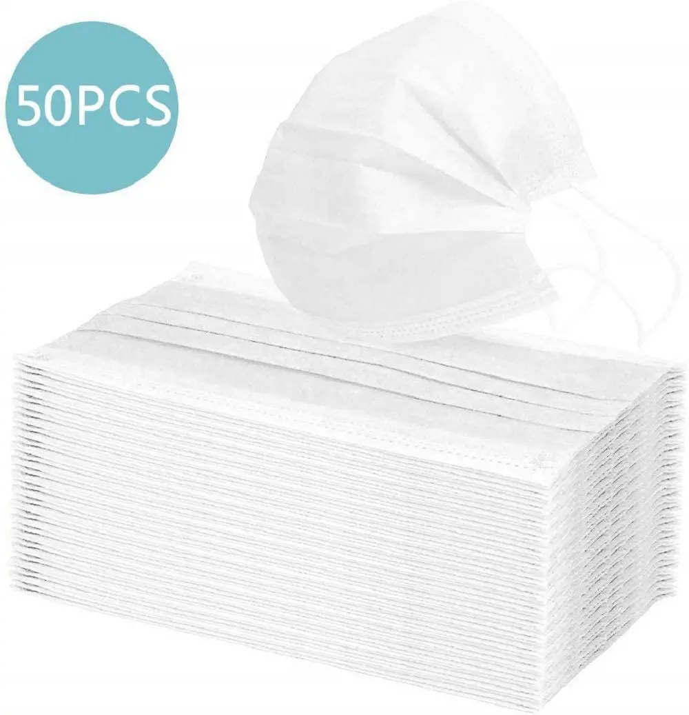 

5/10/20/50PCS Disposable Protective Mask Dustproof Facial Protective Cover Masks color White