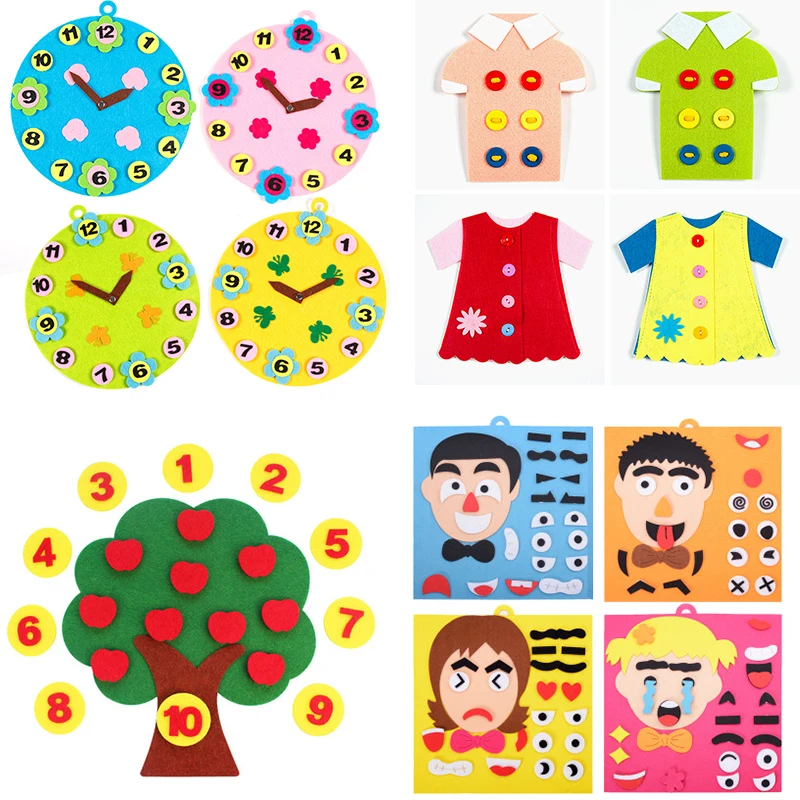 Lovely Cartoon Pattern Craft Toddler Educational Montessori Toys For Children Learning Creativity Developing Math Toys Kids Gift
