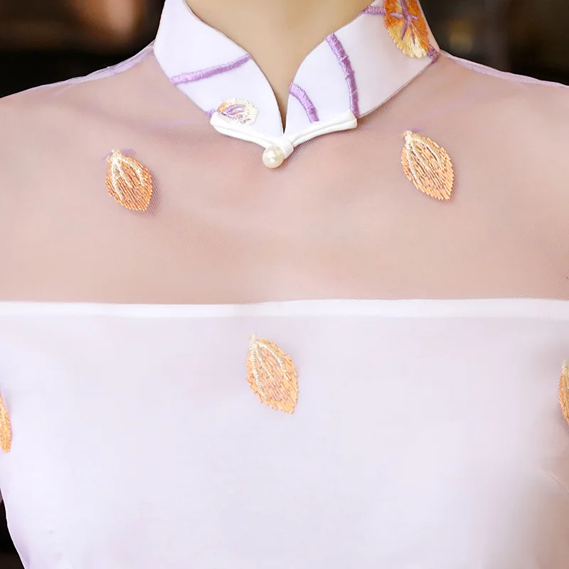 Новое поступление, традиционное женское кружевное сексуальное короткое платье Ципао ручной работы на пуговицах, винтажное китайское