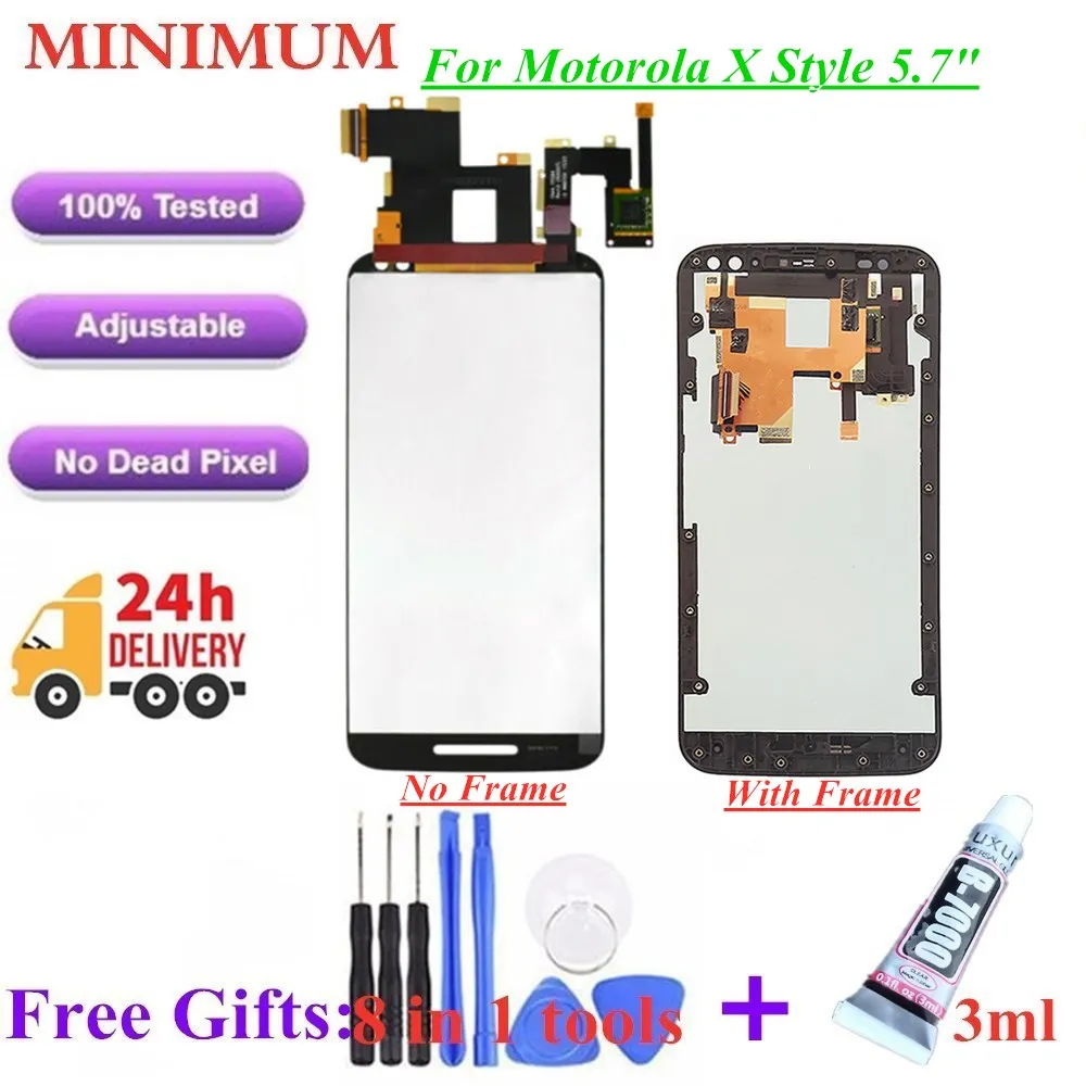 

For Motorola Moto X Style 5.7" LCD Display Touch Screen With Frame For Moto X Pure X3 XT1570 XT1575 XT1572 Replacement LCDs