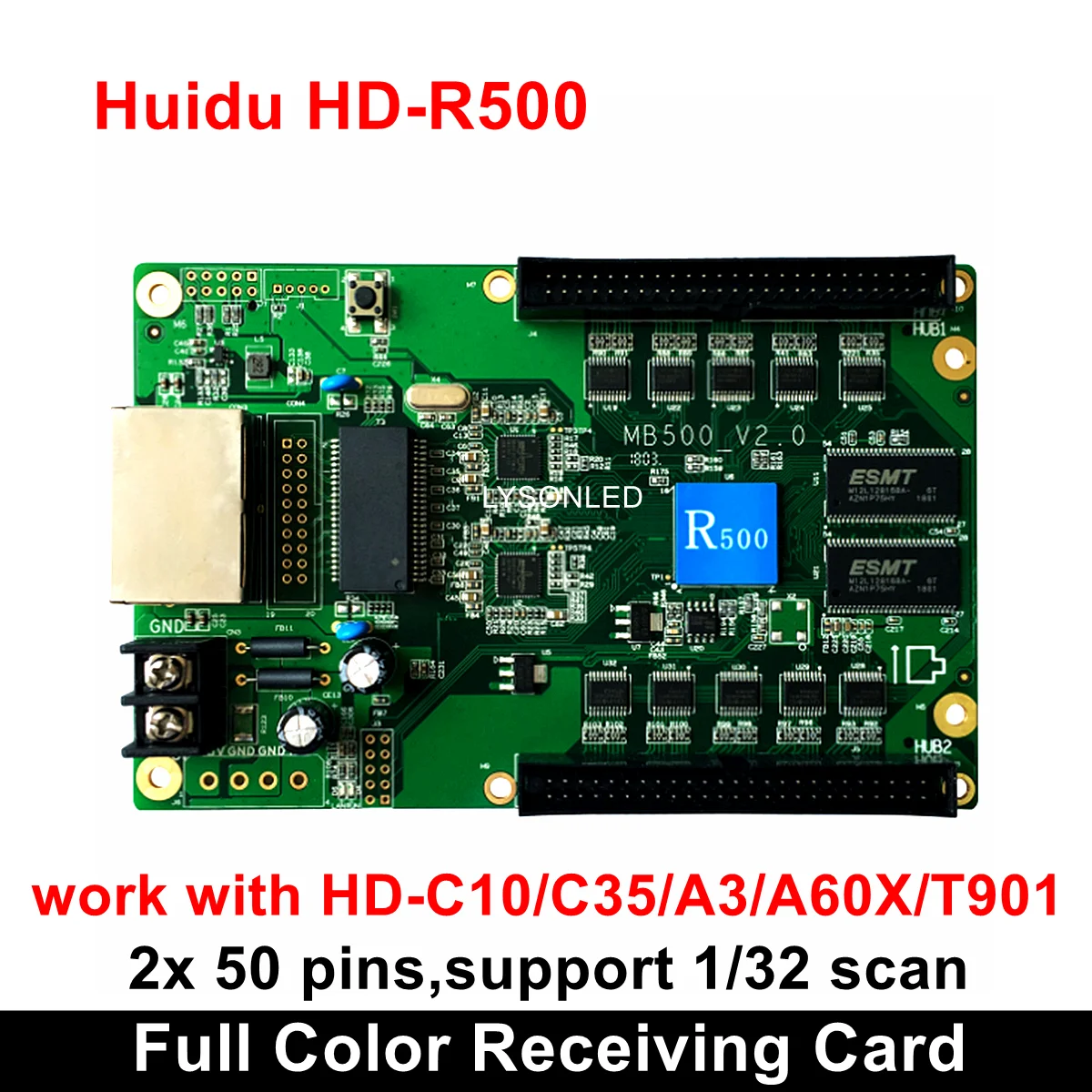 Huidu полноцветный Asyn светодиодный дисплей видео HD-R500 + HUB40A/HUB41A/HUB75B, может работать с HD-C10/C10C/HD-C35/A3/T901