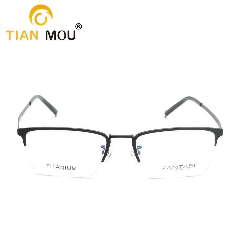 

Tian mou Glasses Titanium Retro Classic Eyebrows Rack Semi-Framework Ultra-Light Frame Anti-Blueray Finished Product Glasses Ft2