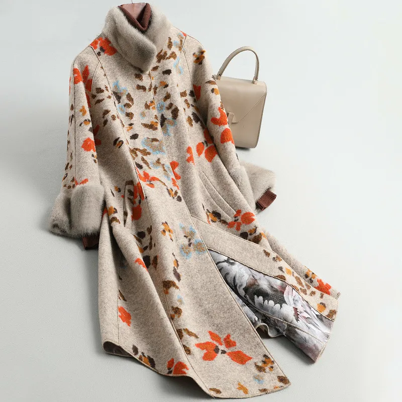 

Real Fur Coat Women Sheep Shearing Winter Coat Women Mink Fur Collar Jacket Women Clothes 2020 Windbreaker WPHYJR012 YY1155