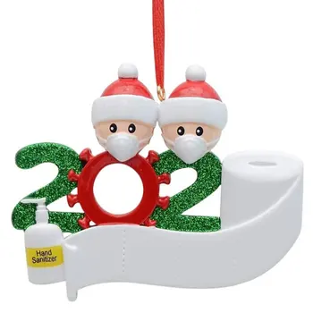 

Christmas Ornaments DIY Name Greetings Christmas Birthdays Party Decoration Face Masks Hand Sanitized Christmas Ornament