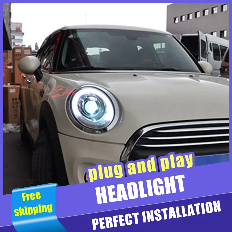 

2PCS Car Style LED headlights for BMW mini F56 2014-2019 for head lamp LED DRL Lens Double Beam H7 HID Xenon bi xenon lens