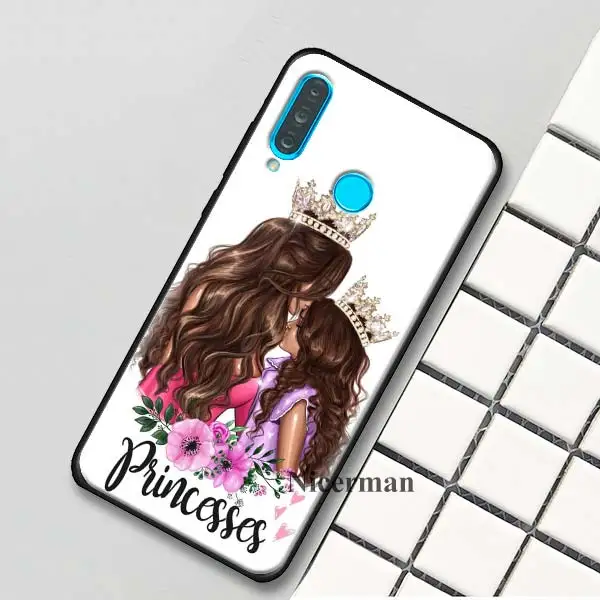 A010 Силиконовый чехол для huawei P30 P20 P10 mate 30 20 10 Lite Pro P Smart Z Plus Nova 5i Pro коричневые волосы для маленьких мам и девочек - Цвет: A010