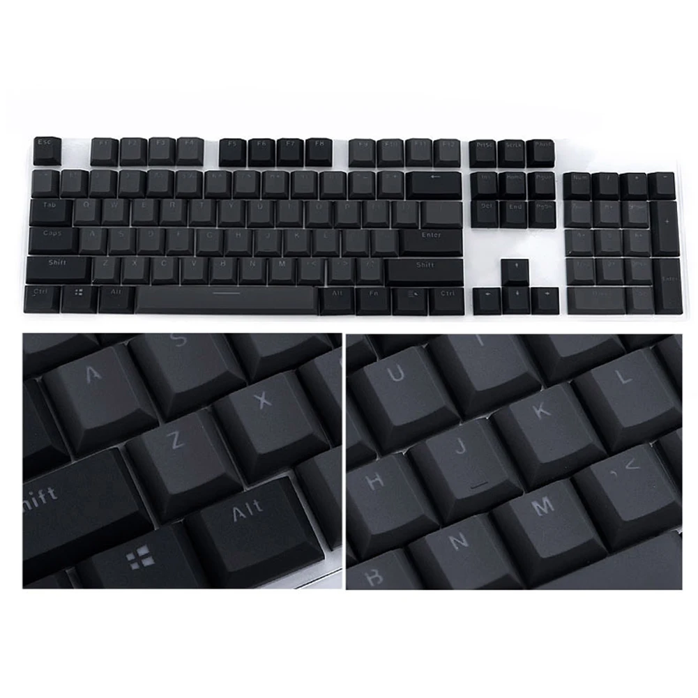 Grey Black Смешанные двухцветные клавишные ключи английский Languag практичные переключатели индивидуальные PBT 104 клавишные Компьютерные аксессуары для механической клавиатуры - Цвет: Grey Black