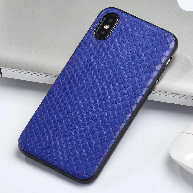 Роскошный чехол из кожи питона для iphone 11, чехол из натуральной кожи, Мягкий защитный чехол из змеиной кожи для iphone 11 pro max - Цвет: Синий