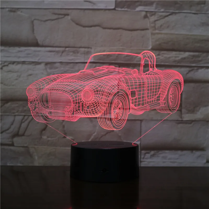 Новый дизайн автомобиля 3D светодиодный ночной Светильник многоцветный RGB