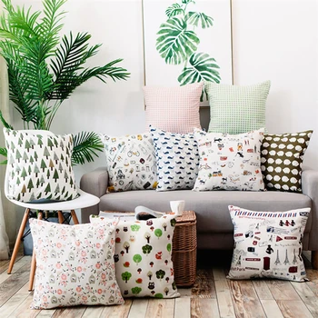 

45 * 45cm Idyllic Plush Cushion Cover Pillow Case Sofa Car Waist Throw Cushion Cover Home Bedroom Decor