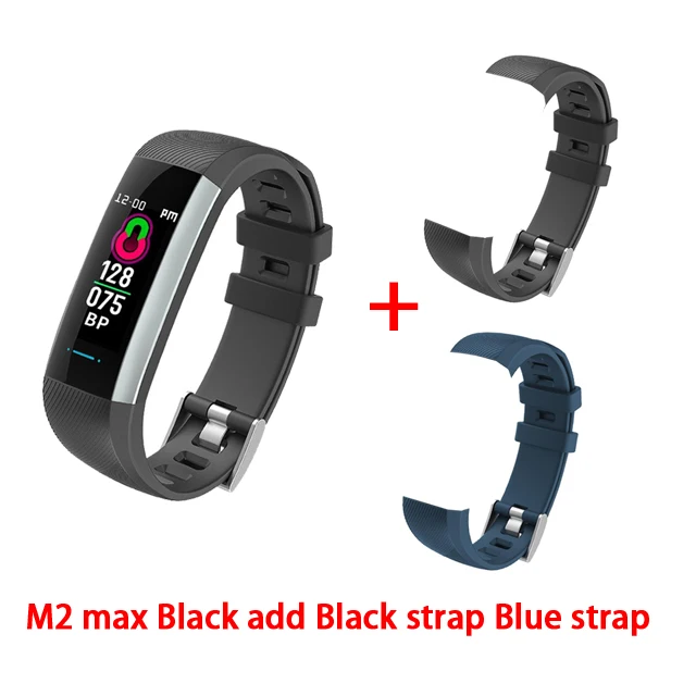 B add 2pcs strap M2 Max Водонепроницаемый Смарт Браслет фитнес-трекер цветной экран контроль артериального давления Bluetooth спортивные Смарт-часы - Цвет: B add 2pcs strap