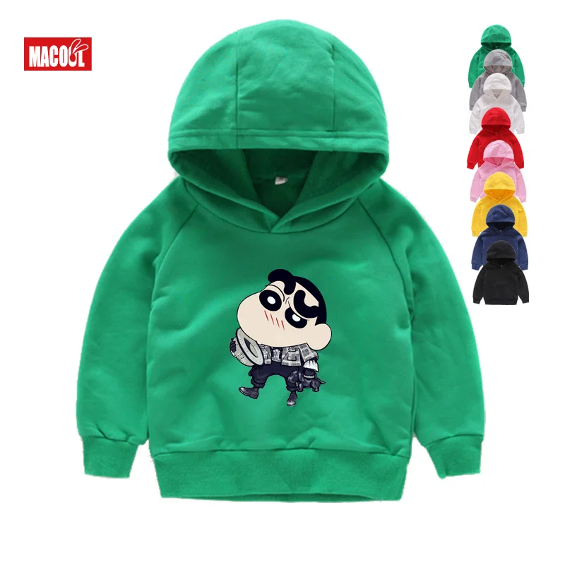 Толстовки с героями мультфильмов «Crayon Shin-chan»; детские толстовки с капюшоном в стиле аниме; толстовки с длинными рукавами для мальчиков и девочек; футболки «Shinnosuke Nohara»