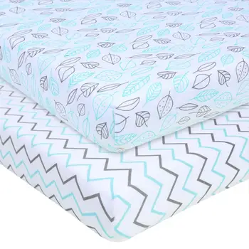 

Printed Crib Sheets Set 100% Natural Cotton Toddler Sheet Set For Baby Boys And Girls Soft Breathable Hypoallergenic 130*70cm