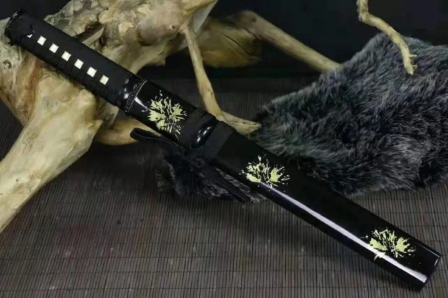 Handmade Japanese Sword Razor Sharp HRC60 Carbon Steel Samurai Katana Wakizashi Full Tang Can Cut Bamboo