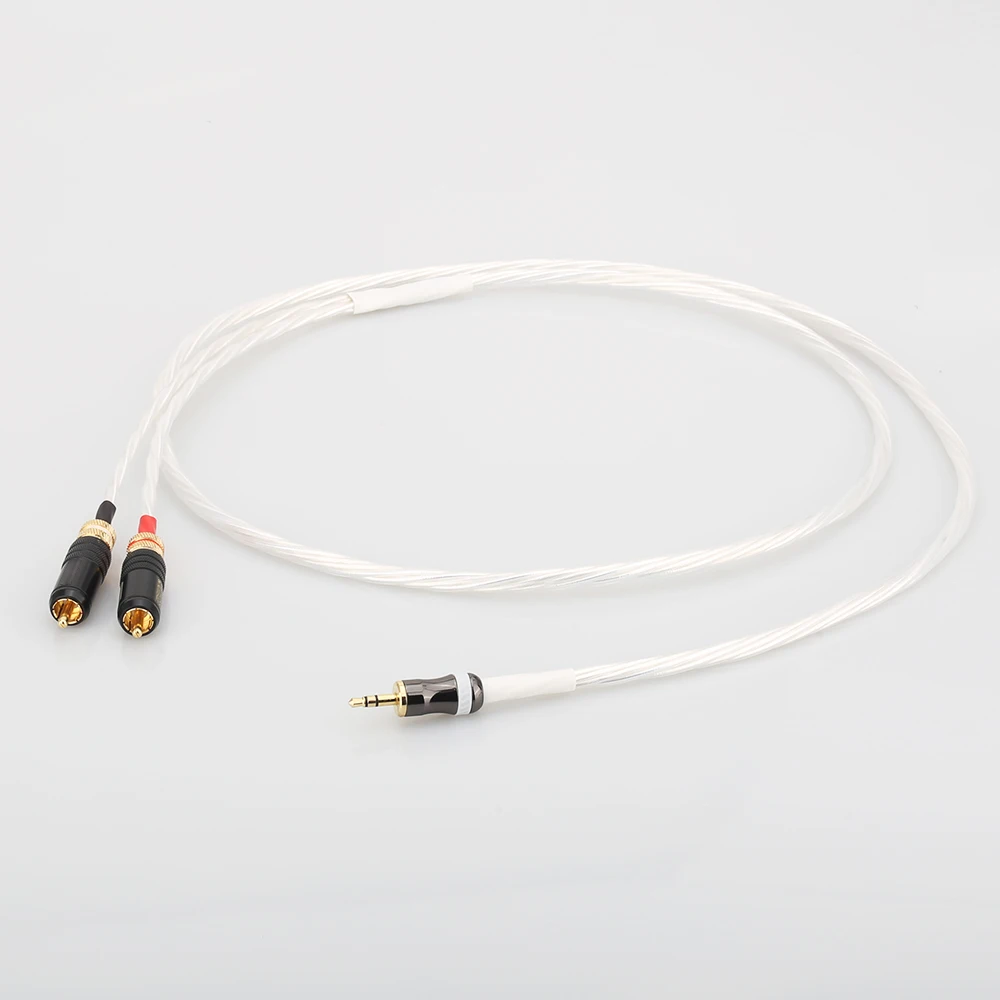 Посеребренный RCA кабель Odin аудиокабель 2RCA до 3 5 мм Hi Fi стерео AUX разъем Y образный