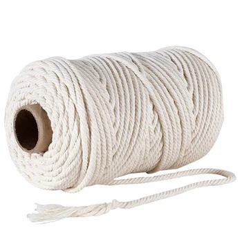 

Twisted Soft Unstained Cotton Rope for Plant Hanger Wall Hanging Knitting Craft Home Bedroom Living Room Decorations