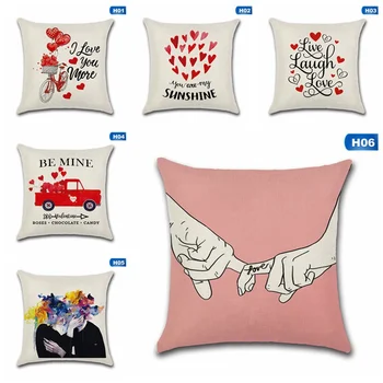 

Cushion Cover Throw Pillow Covers Valentine's Day Red Love Heart Balloon Truck Bike Decorative Pillow Cases Wedding Decoration
