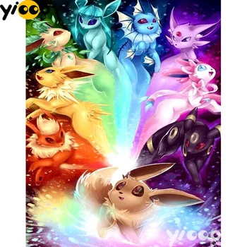 

Full Square/Round Drill 5D diamond embroidery cartoon Pokemon diamond Painting Rhinestones mosaic Cross stitch Decor DX0214