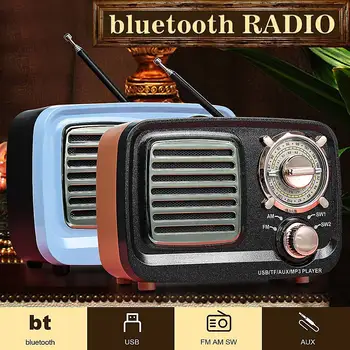 

bluetooth Portable Retro Radio Bass Speaker FM AM SW Player Portable Card Mini FM AM SW USB AUX TF Card MP3 Multimedia Classical