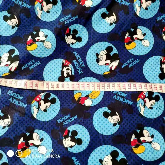 100*110cm classic mickey Cotton Fabric for Baby Patchwork Quilts Cushions Pillows Cover Handicraft Sewing Tissus