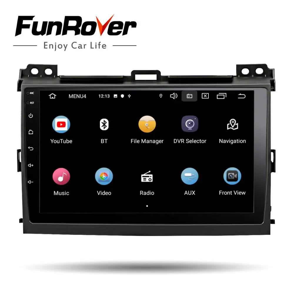 Excellent Funrover 2.5D+IPS android 9.0 car dvd multimedia player for Toyota Prado 120 Land Cruiser 2004-2009 Car Radio GPS Navigation 1