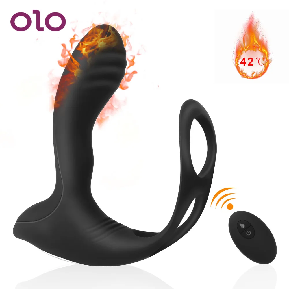 

Vibrating Ring Anal Vibrator For Men Prostate Massager Anus Stimulate Butt Plug 10 Frequency Wireless Control Heating Sex Toys