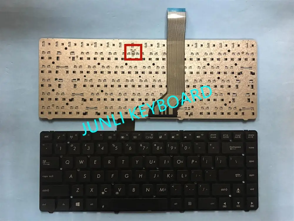 JUNLI Клавиатура для ноутбука Asus A45 A45A A45V A45VD A45VJ A45VM A45VS A45D K45 A85 A85V R400 K45VD US черная