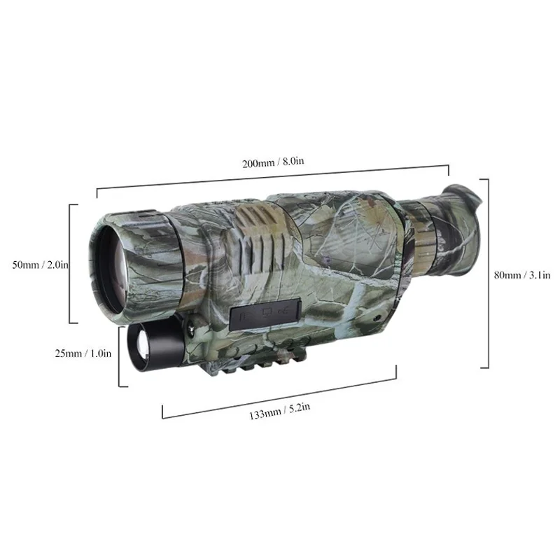 Полный Темный 5X40 400 м диапазон инфракрасного цифрового ночного видения монокуляры оптика телескоп для охоты камеры наблюдения