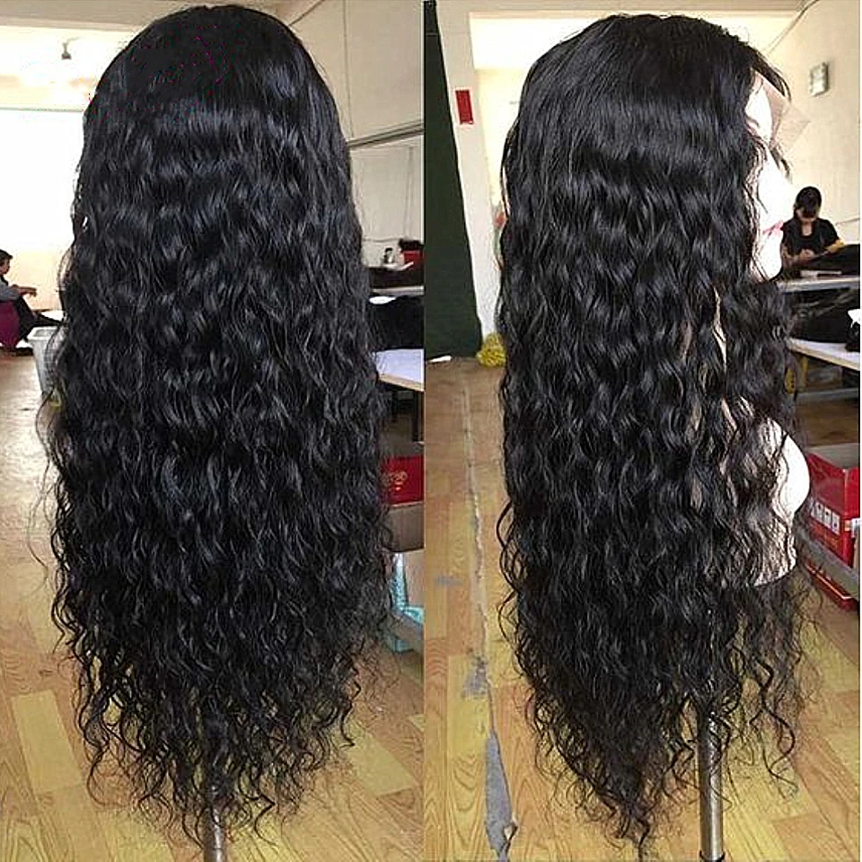 Peruvian Water Wave Lace Front Human Hair Wigs 13X4 Front Lace Wig With Baby Hair Pre Plucked Natural Hairline 150% Karizma