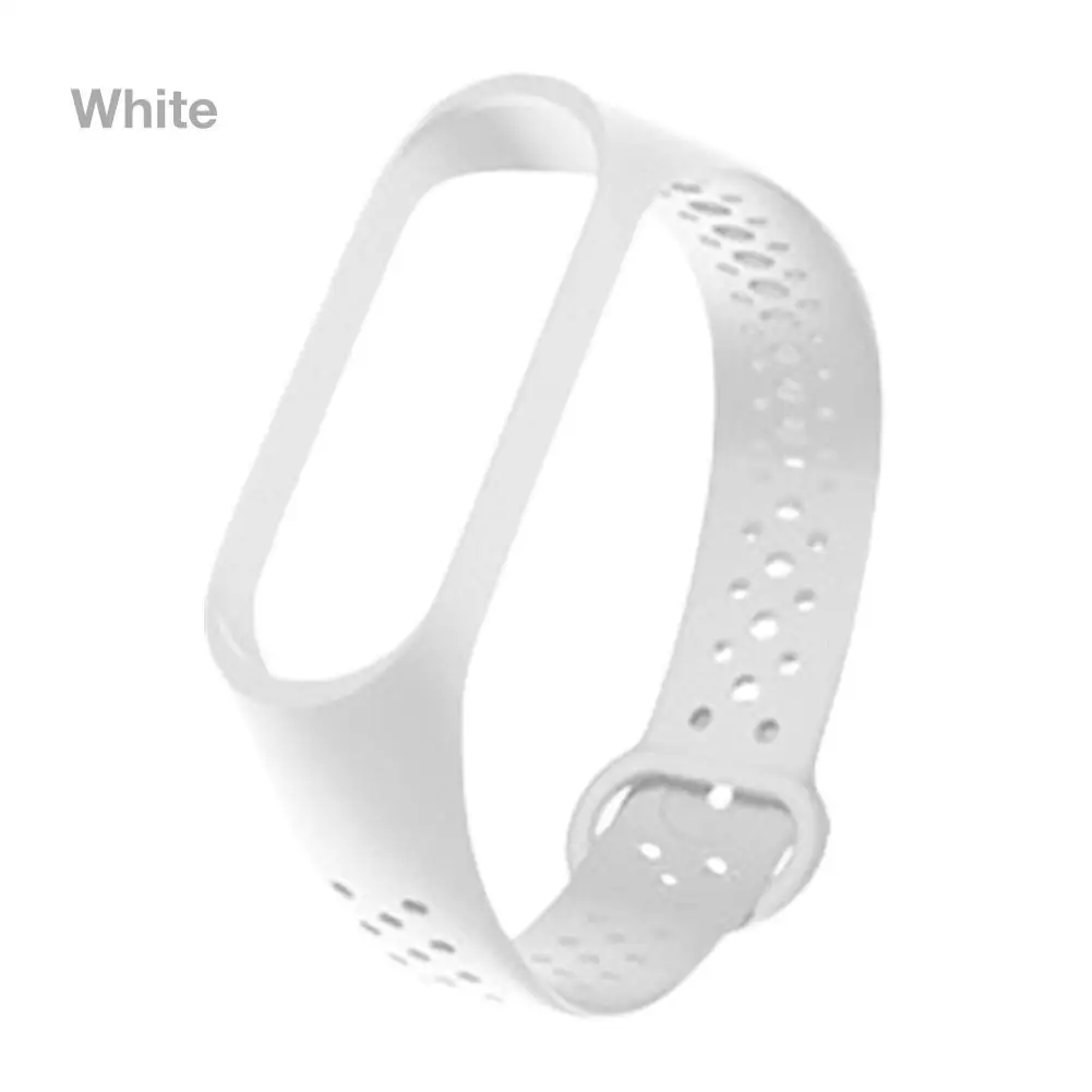 Yayuu ТПУ сплошной цвет ремешок для Xiaomi Mi 3 4 Браслет замена наручный ремешок спортивные дышащие Смарт часы группа аксессуары - Цвет: White
