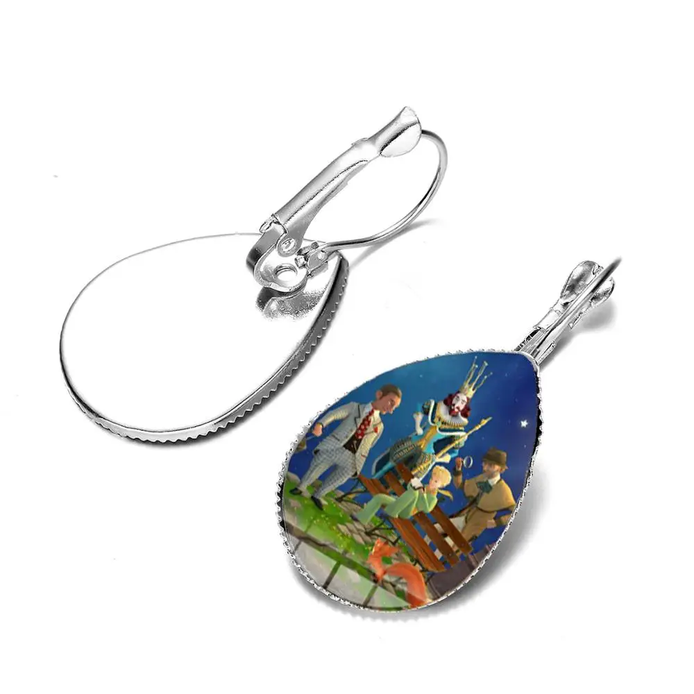 Style 5 SONGDA Brand Cute Little Prince Earrings Le Petit Prince Fairy Tale Cartoon Collection Glass Photo Cabochon Water Drop Earrings - Окраска металла: Style 5