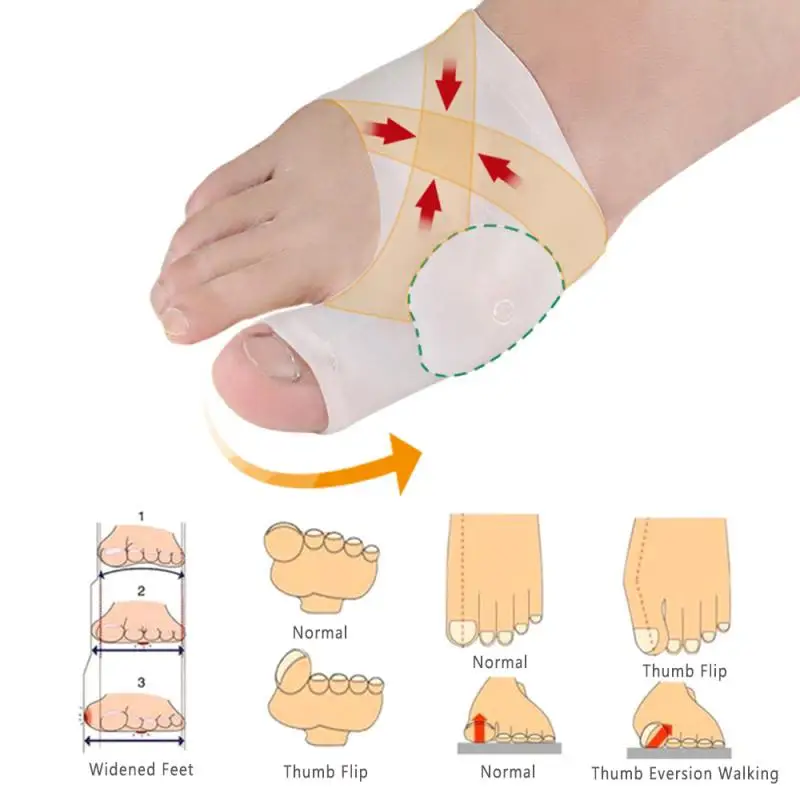 Big Bone Orthopedic Bunion Correction Pedicure Socks Silicone Hallux Valgus Corrector Braces Toes Separator Feet Care Tool TSLM1