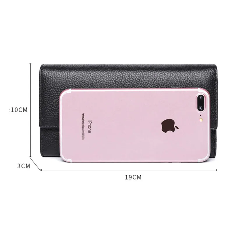 Fashion Genuine Leather Women Wallets Business Credit Card Holder Purse Black Red Cowhide Female Clutch bag Lady Wallet New