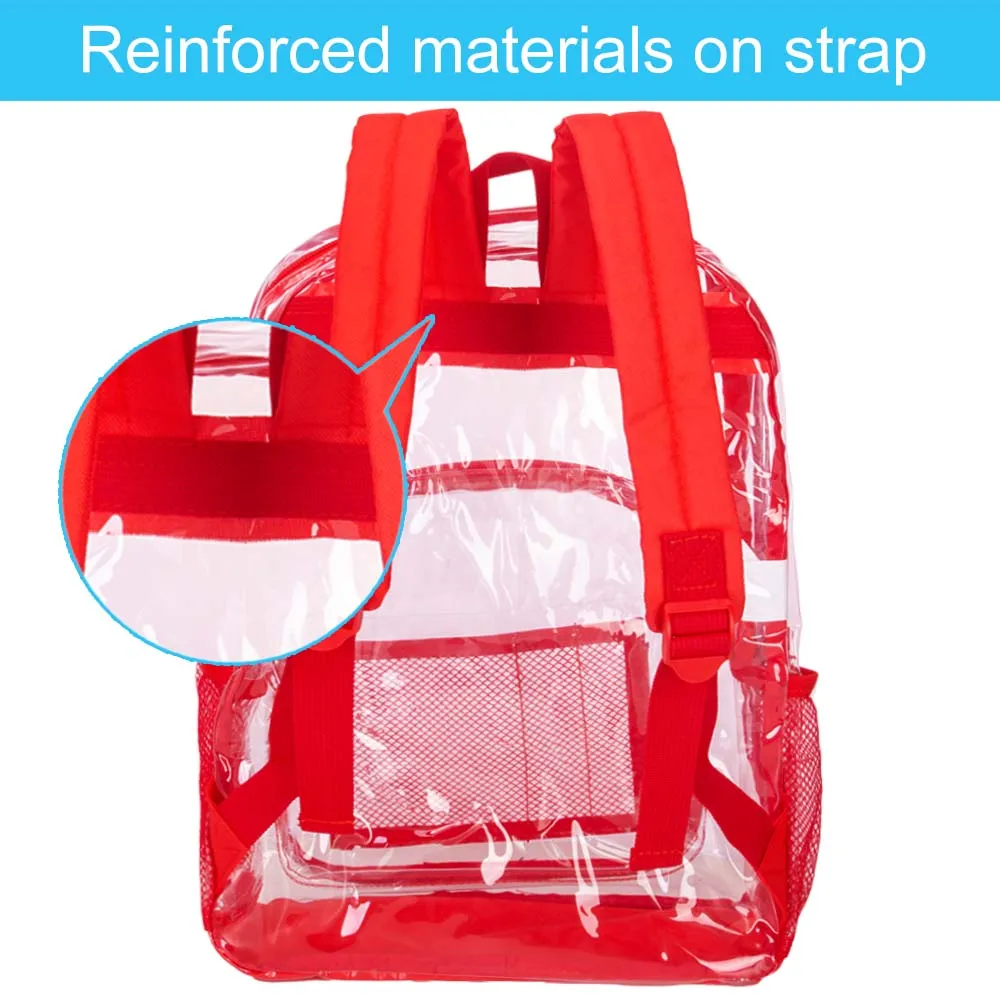 Mochila transparente de PVC para hombre y mujer, bolsa transparente  resistente, transparente, Color Rojo - AliExpress