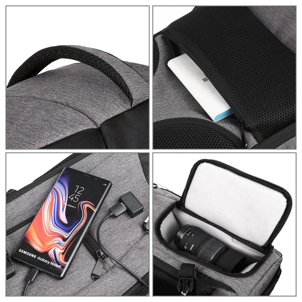 Outdoor Professional photographic Accessories Solar Backpack Waterproof Dual Shoulder Camera Bag Anti-theft Photo backpack
