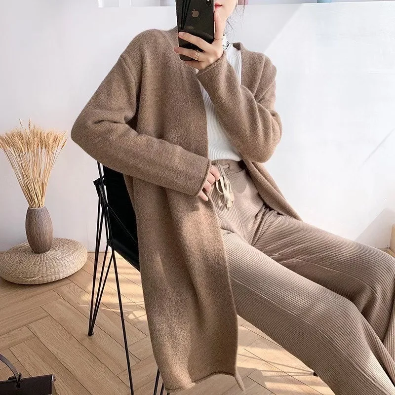 

Knit Cardigan Women's Autumn/Winter 2020 New Loose V-neck Sweater Women's Loose Mid-length Long Sleeve Outer Fashion