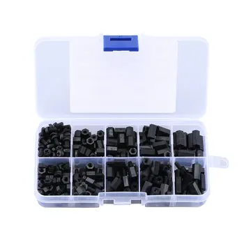 

300PCS Black M3 Nylon Standoff Spacers Male Female Screw Hex Screws Nuts Repair Kits for Electronics Motherboard Fixed