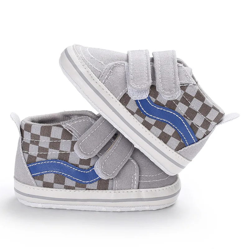 E& Bainel/обувь для мальчика, классические парусиновые спортивные сникерсы на мягкой подошве, противоскользящая обувь для новорожденных мальчиков, мягкая детская обувь для первых шагов - Цвет: grey gezi