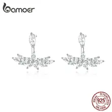 Bamoer, серебро 925, ювелирное изделие, серьги-гвоздики для женщин, 925 пробы, серебро, металл, прозрачный CZ, свадебное, на помолвку, Заявление, ювелирные изделия BSE287